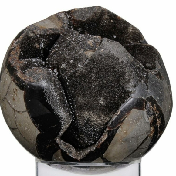 3.9" Septarian Polished Geode Sphere- Madagascar! - Picture 6 of 13